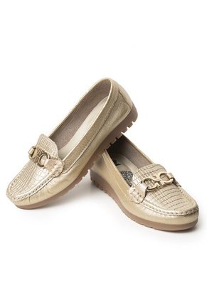 Sky Walk Mocasines Para Mujer En Cuero 802G10CHAMPANA