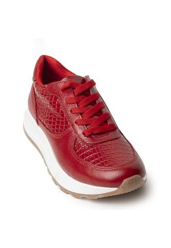 Sky Walk Tenis Moda Para Mujer En Cuero 802G13ROJO Skywalk