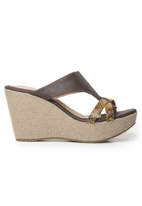 Sky Walk Plataforma En Yute Moda Para Mujer En Cuero 832ALO-08COCOA
