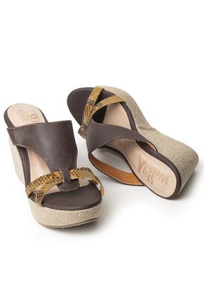 Sky Walk Plataforma En Yute Moda Para Mujer En Cuero 832ALO-08COCOA