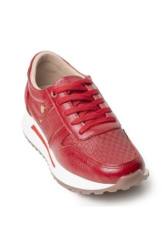 Sky Walk Tenis Moda Para Mujer En Cuero 892310ROJO Skywalk