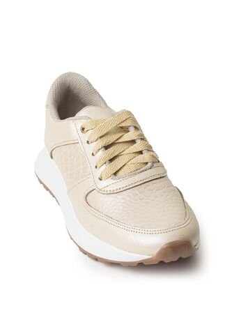 Sky Walk Tenis Moda Para Mujer En Cuero 752SK01DORADO Skywalk