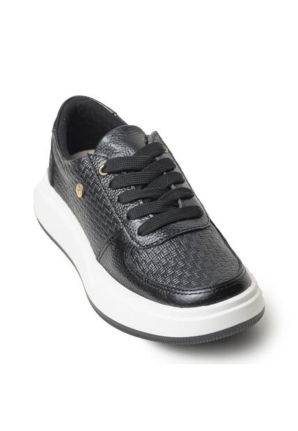 Sky Walk Tenis Moda Para Mujer En Cuero 89201BOLINEGRO