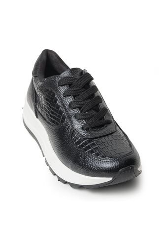 Sky Walk Tenis Moda Para Mujer En Cuero 802G13NEGRO Skywalk