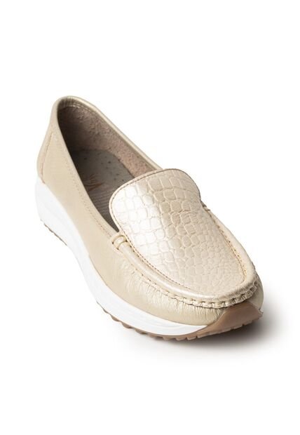 Sky Walk Mocasines Para Mujer En Cuero 752SK06CHAMPANA