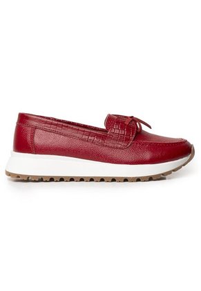 Sky Walk Mocasines Para Mujer En Cuero 802G11ROJO