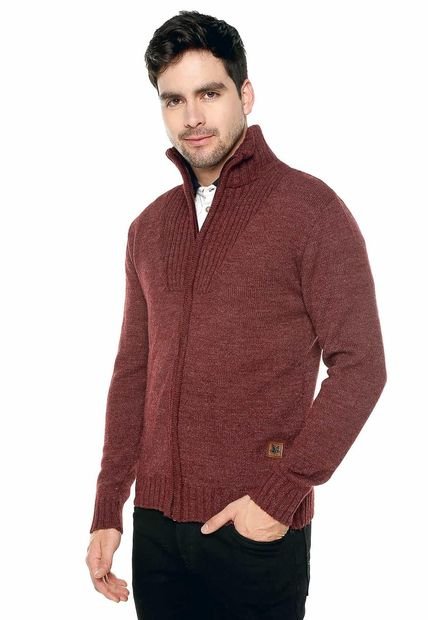 Saco Chaqueta Cuello Acanalado - SHA461-Vino Tinto