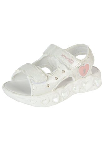 Sandalias Con Diseño De Corazones Para Niña Pequeña Blanco Smartfit 201092 Payless Smartfit