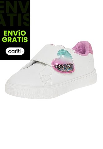 Tenis Casuales Jane Con Diseño De Corazón Para Niña Pequeña Blanco Smartfit 210345 Smartfit