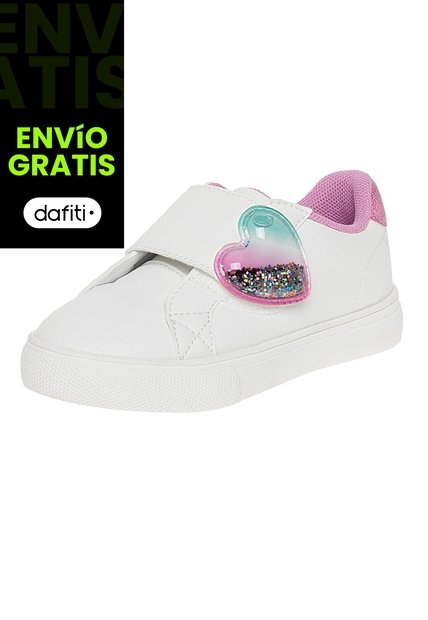 Tenis Casuales Jane Con Diseño De Corazón Para Niña Pequeña Blanco Smartfit 210345
