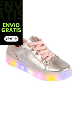 Zapatos Casuales Con Luces Ambar Para Niña Plateado Smartfit 210606 Payless Smartfit