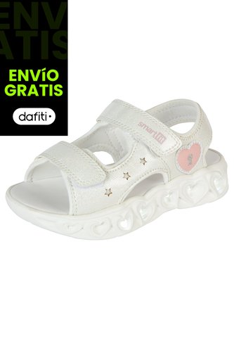 Sandalias Con Diseño De Corazones Para Niña Pequeña Blanco Smartfit 201092 Payless Smartfit