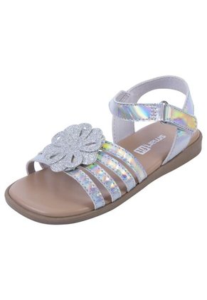 Sandalias Mila Con Diseño De Flor Para Niña Pequeña Plateado Smartfit 201086