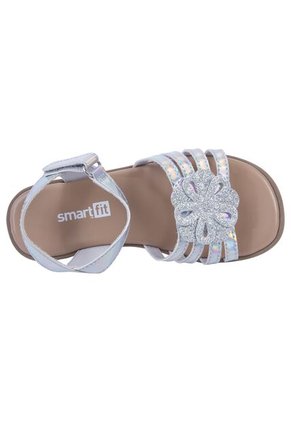 Sandalias Mila Con Diseño De Flor Para Niña Pequeña Plateado Smartfit 201086