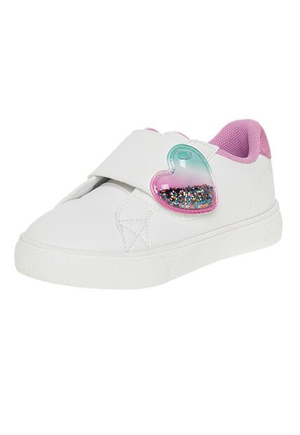 Tenis Casuales Jane Con Diseño De Corazón Para Niña Pequeña Blanco Smartfit 210345