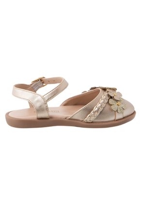 Zapatos Planos Con Diseño De Flores Para Niña Pequeña Dorado Smartfit 197568