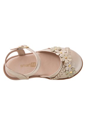 Zapatos Planos Con Diseño De Flores Para Niña Pequeña Dorado Smartfit 197568