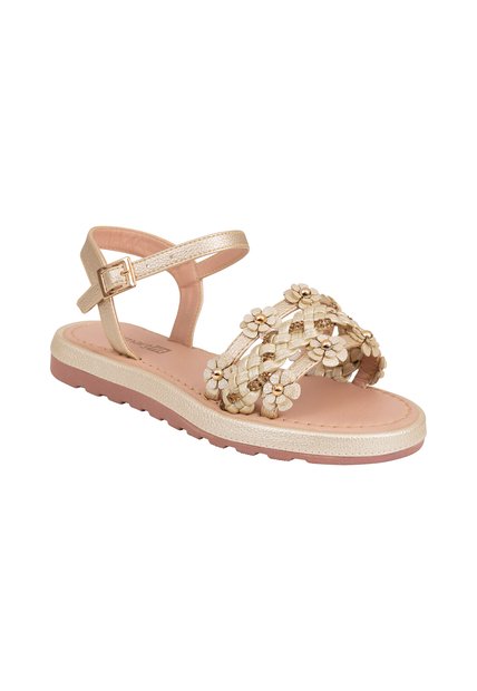 Sandalias Planas Para Niña Pequeña Dorado Smartfit 199617
