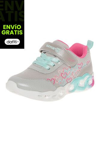 Zapatos Deportivos Para Niña Pequeña Plateado Smartfit 210397 Smartfit