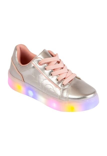 Zapatos Casuales Con Luces Ambar Para Niña Plateado Smartfit 210606 Payless