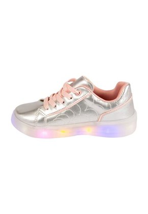 Zapatos Casuales Con Luces Ambar Para Niña Plateado Smartfit 210606 Payless