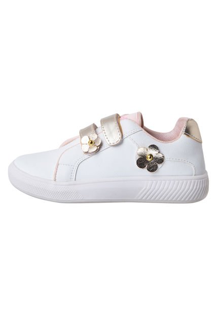 Zapatos Casuales Con Diseño De Flor Para Niña Pequeña Blanco Smartfit 198389