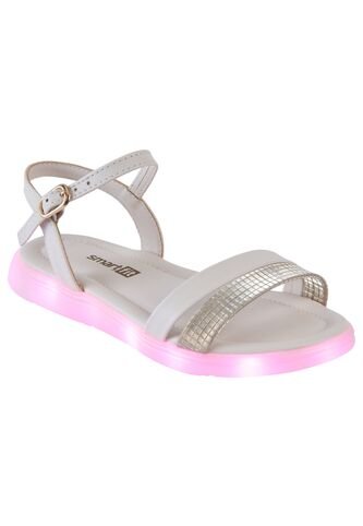 Sandalias Planas Con Luces Para Niña Beige Smartfit 200893 Payless Smartfit