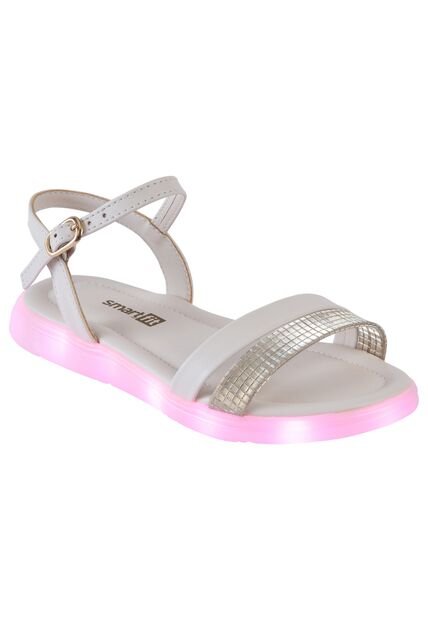 Sandalias Planas Con Luces Para Niña Beige Smartfit 200893 Payless