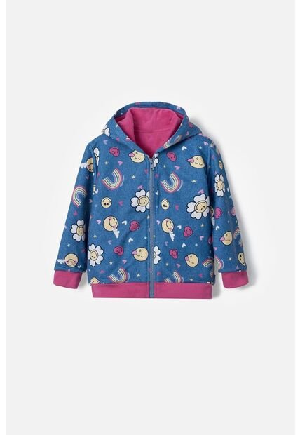 Buzo De Smiley Multicolor Con Capucha Para Niña 2T A 5T 3T