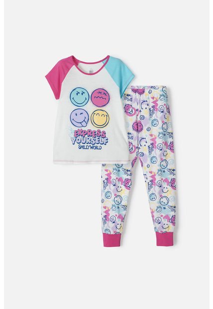 Pijama De SmileyWorld Multicolor Con Pantalón Largo Para Niña 4