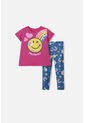 Conjunto De Smiley Fucsia Y Azul De Pantalón Largo Para Niña 2T A 5T 3T de SMILEY WORLD