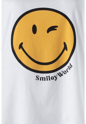 Pijama De Smiley Blanca Y Amarilla De Pantalón Largo Para Mujer XL