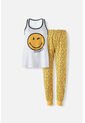 Pijama De Smiley Blanca Y Amarilla De Pantalón Largo Para Mujer M de SMILEY WORLD