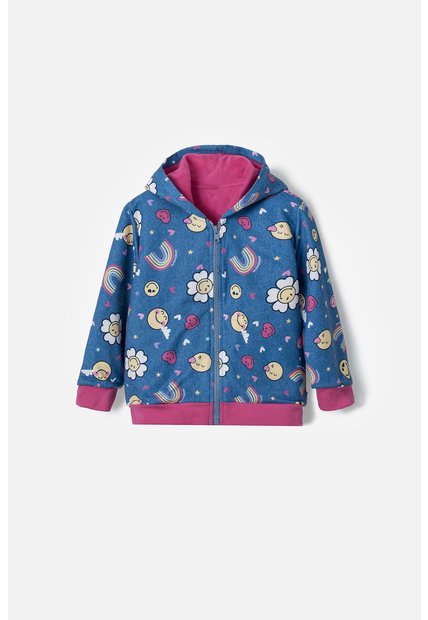 Buzo De Smiley Multicolor Con Capucha Para Niña 2T A 5T 4T