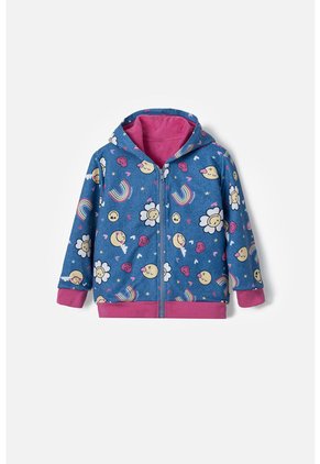 Buzo De Smiley Multicolor Con Capucha Para Niña 2T A 5T 4T