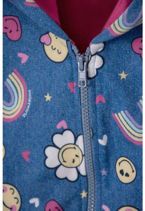 Buzo De Smiley Multicolor Con Capucha Para Niña 2T A 5T 3T