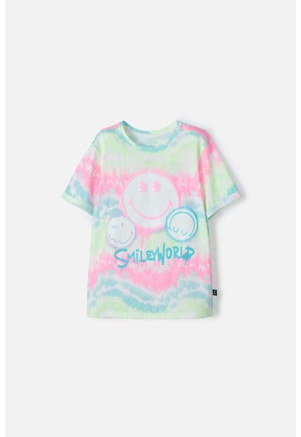 Camiseta De Smiley World Multicolor Estampada Para Niña 8