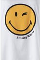 Pijama De Smiley Blanca Y Amarilla De Pantalón Largo Para Mujer L de SMILEY WORLD
