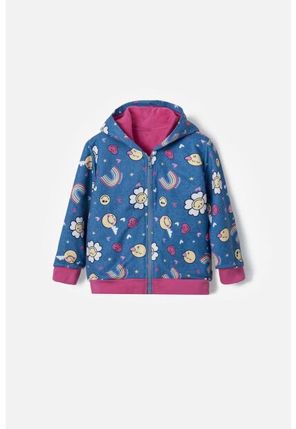 Buzo De Smiley Multicolor Con Capucha Para Niña 2T A 5T 3T