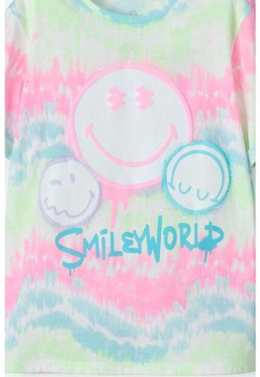 Camiseta De Smiley World Multicolor Estampada Para Niña 12