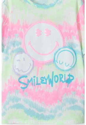 Camiseta De Smiley World Multicolor Estampada Para Niña 6