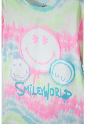 Camiseta De Smiley World Multicolor Estampada Para Niña 6