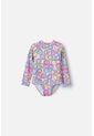 Vestido De Baño De Smiley Multicolor Manga Larga Para Niña 2T A 5T 3T de SMILEY WORLD