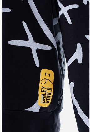 Buzo De Smiley Negro Y Blanco Con Capucha Género Neutro M