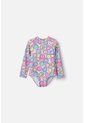 Vestido De Baño De Smiley Multicolor Manga Larga Para Niña 2T A 5T 5T de SMILEY WORLD