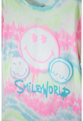 Camiseta De Smiley World Multicolor Estampada Para Niña 8