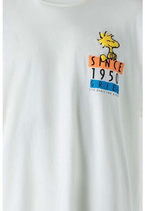 Camiseta De Snoppy Marfil Manga Corta Para Género Neutro M
