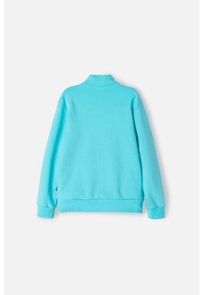 Buzo De Snoopy Azul Turquesa Con Cierre En Cuello Para Niña 4