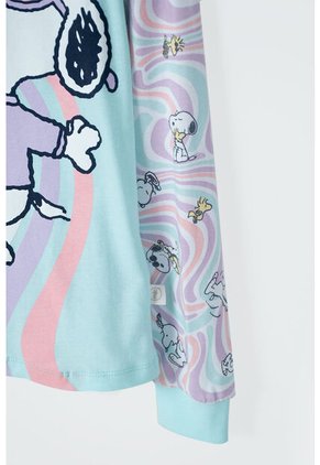 Pijama De Snoopy Con Pantalón Largo Multicolor Para Niña 10