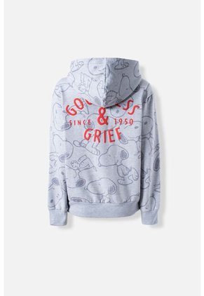 Buzo De Snoopy Gris Con Cierre Frontal Para Mujer M
